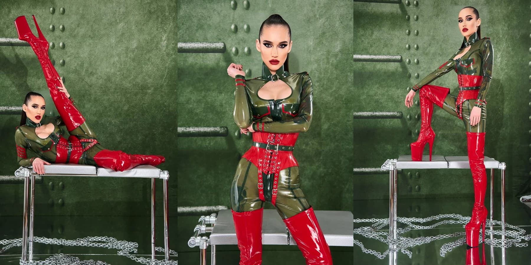 Woman with lingerie and chains