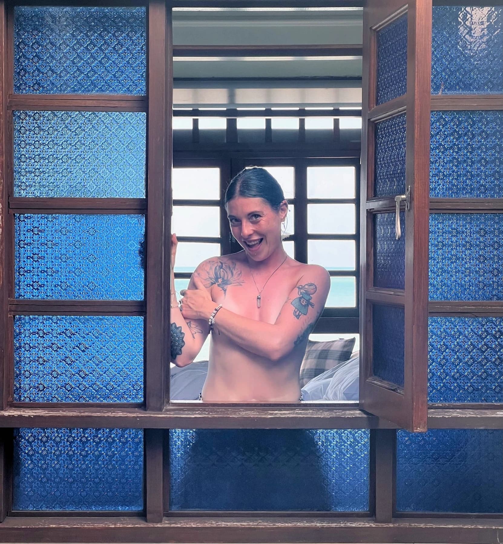 Woman with lingerie and chains