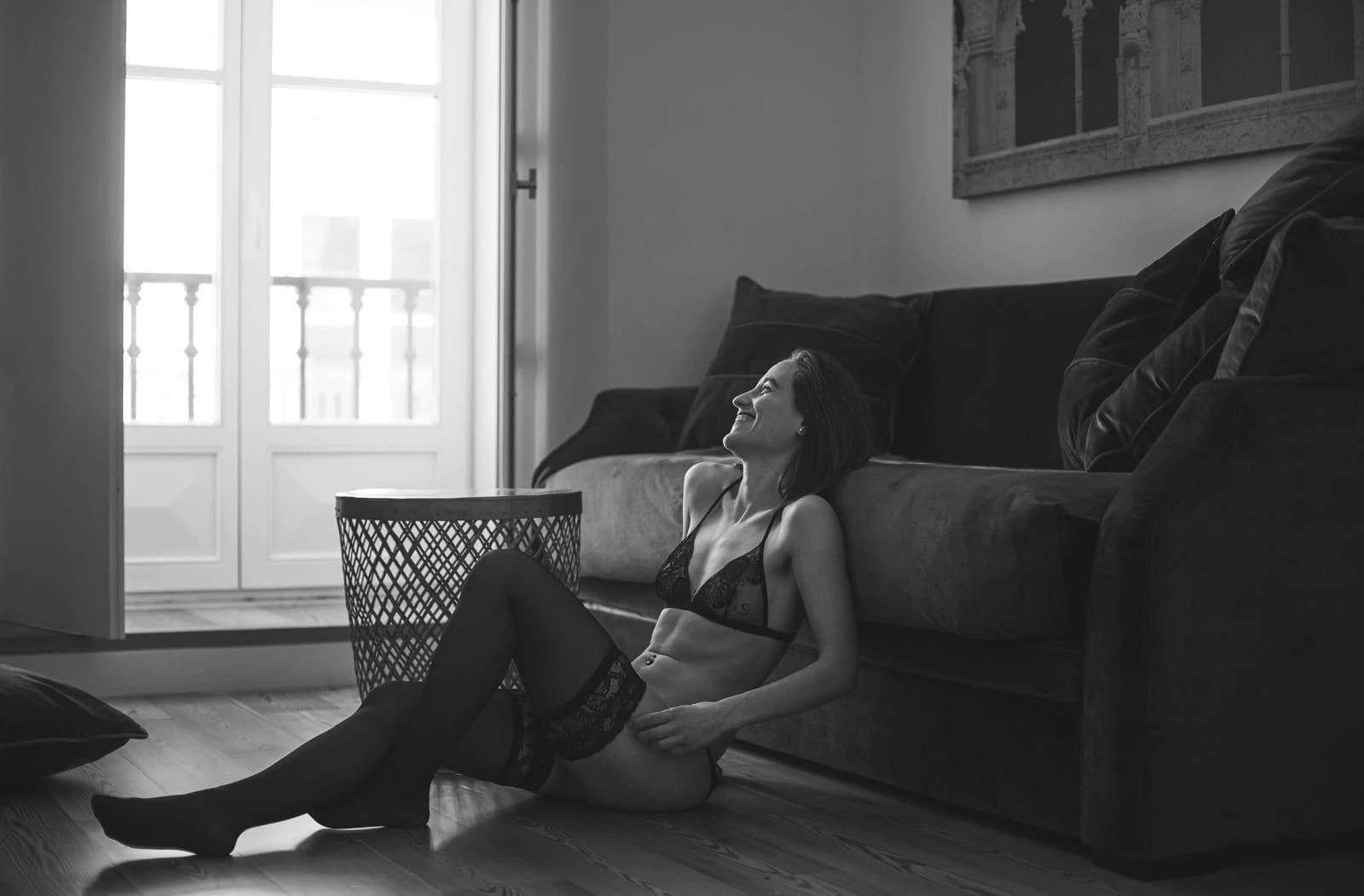 Woman with lingerie and chains
